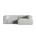 Canapea silver cu colt din material buclat Nuria Right