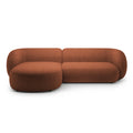Canapea teracota cu colt Left Boucle Kate