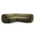 Canapea verde cu colt din catifea Domo Left