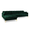 Canapea verde cu colt din catifea Left Mamaia - Poetic Store