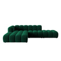 Canapea verde cu colt din catifea Open Lupine Left
