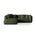 Canapea verde din catifea cu colt Small Left Martina