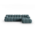 Canapea verde petrol cu colt din catifea Right Bellis - Poetic Store