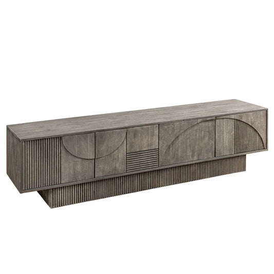 Comoda TV gri din lemn Art Deco Poetic