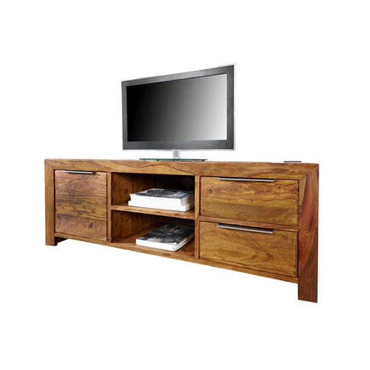 Comoda TV maro din lemn 135 cm Lagos