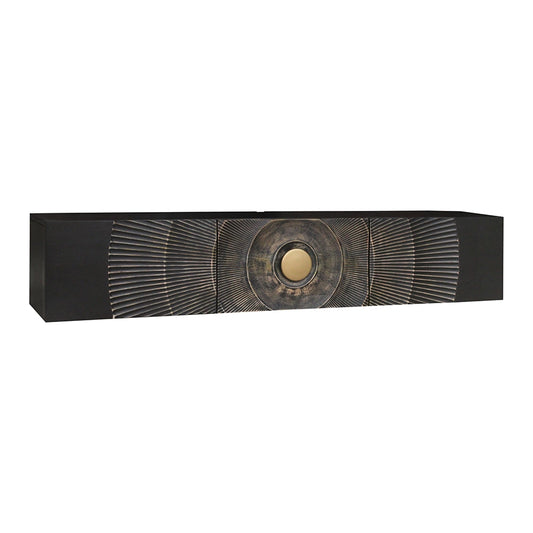 Comoda TV suspendata neagra din lemn 160 cm Sunset