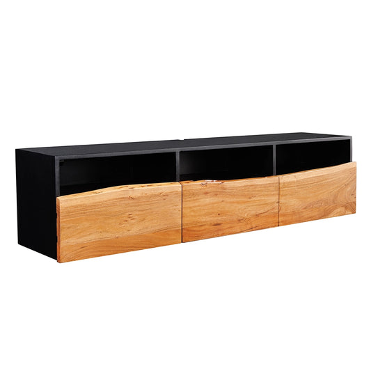 Comoda TV neagra maro din MDF Artwork Poetic