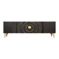 Comoda TV neagra din lemn 180 cm Sunset