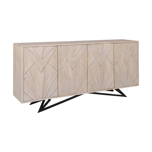 Comoda alba crem din lemn 170 cm Metropolitan