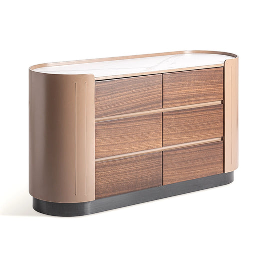 Comoda maro din lemn si piatra Soaza