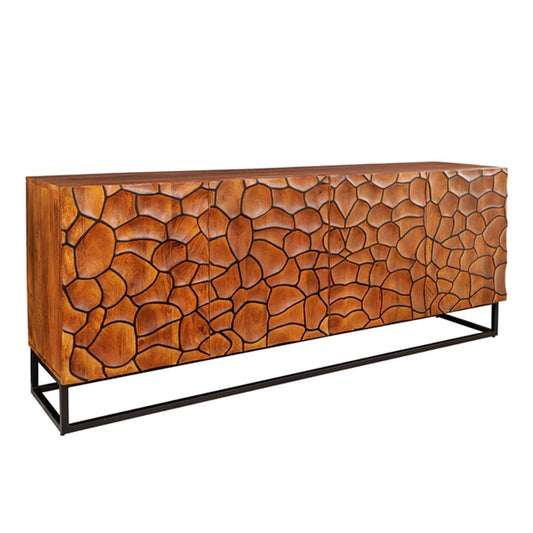 Comoda maro din lemn mosaic 180 cm Vulcano