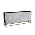 Comoda neagra alba din lemn Zen Circle