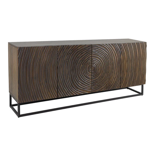 Comoda neagra maro din lemn Zen Circle