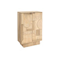 Dulap bar alb natur din lemn de mango Art Deco