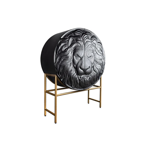 Dulap bar negru din lemn de mango Lion