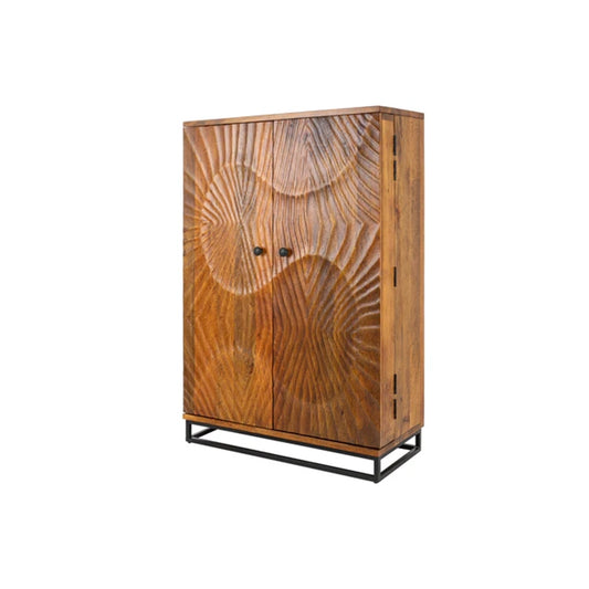 Dulap bar maro din lemn de mango 140 cm Scorpion
