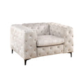 Fotoliu bej din catifea chesterfield Modern Barock