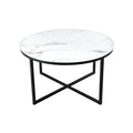 Masa cafea alba cu picioare negre Elegance Invicta Interior - Poetic Store