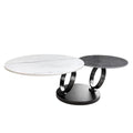 Masa cafea rotativa alba gri din ceramica Dancing Rings
