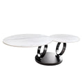 Masa cafea alba rotativa din ceramica Dancing Rings