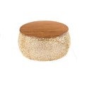 Masa cafea gold 75 cm Leaf Invicta Interior - Poetic Store
