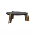 Masa cafea gold neagra din inox si MDF Brody
