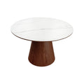 Masa dining maro inchis cu blat alb 120 Unique