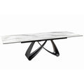 Masa dining extensibila gri alba din ceramica Infinity