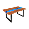 Masa dining maro albastra din lemn 160 cm Liquid