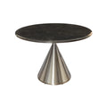 Masa dining neagra cu aspect de marmura Elegancia