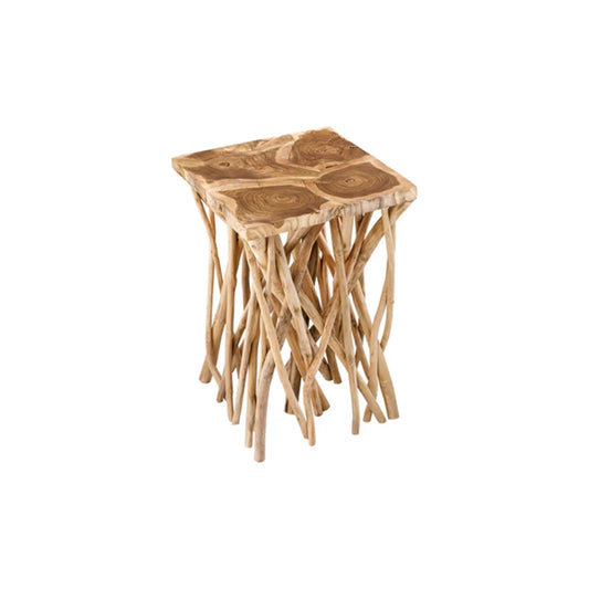 Masuta maro din lemn de tec 60 cm Driftwood