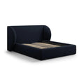 Pat albastru inchis din catifea 160x200 Miley - Poetic Store
