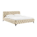 Pat crem din catifea 180x200 Baroque Invicta Interior - Poetic Store