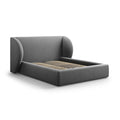 Pat gri din catifea 180x200 Miley - Poetic Store