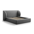 Pat gri din catifea 160x200 Miley - Poetic Store