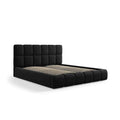 Pat negru din catifea 200x200 cm Bellis - Poetic Store