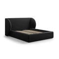 Pat negru din catifea 160x200 Miley - Poetic Store