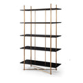 Raft negru gold din MDF si inox Harlan