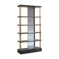 Raft negru gold din MDF si inox Rigley
