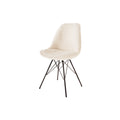 Scaun dining alb din material buclat Scandinavia