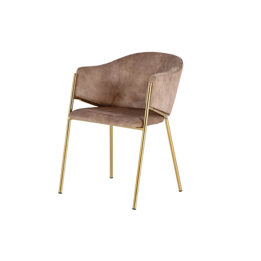 Scaun dining bej champagne din catifea Noblesse