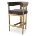 Scaun bar gri din catifea Clubhouse S Eichholtz - Poetic Store