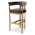 Scaun bar gri din catifea Clubhouse L Eichholtz - Poetic Store