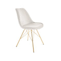 Scaun dining alb champagne din catifea Scandivania
