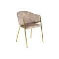 Scaun dining bej champagne din catifea Noblesse