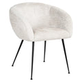 Scaun dining crem din chenille Ruby
