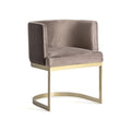 Scaun dining gri din catifea Betliar Vical - Poetic Store
