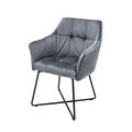 Scaun dining gri din catifea Loft Invicta Interior - Poetic Store