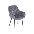 Scaun dining gri din catifea Milano Invicta Interior