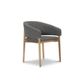 Scaun dining gri inchis din material buclat Dua
